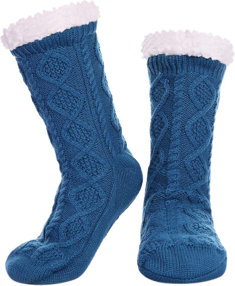 LINEMIN Womens Slipper Socks Winter Warm Fleece Lined Socks Cozy Soft Thick Fuzzy Non Slip Indoor Christmas Socks - Image 1
